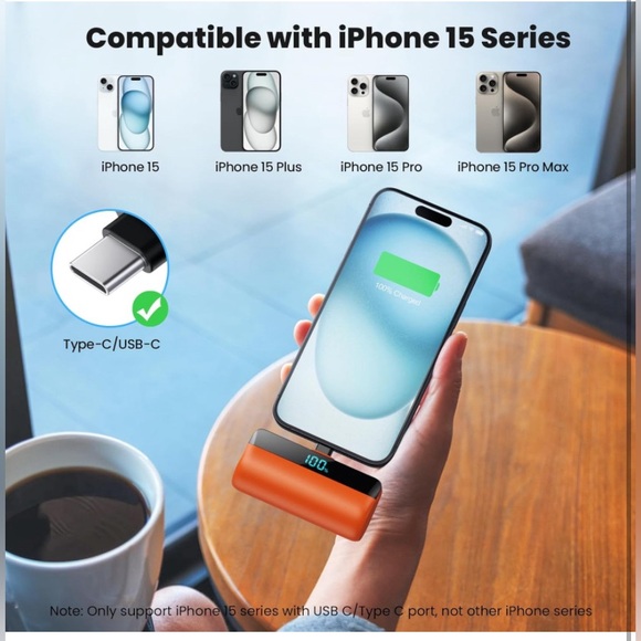 Mini Portable Charger with USB-C Connector 5200mAh,Compact LCD, power bank - Picture 2 of 11